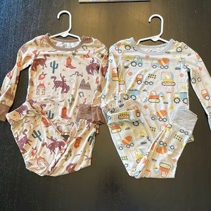 Caden Lane, 2 Pair, 18-24 Mo, Long Sleeve PJ Sets, Construction & Cowboy.
